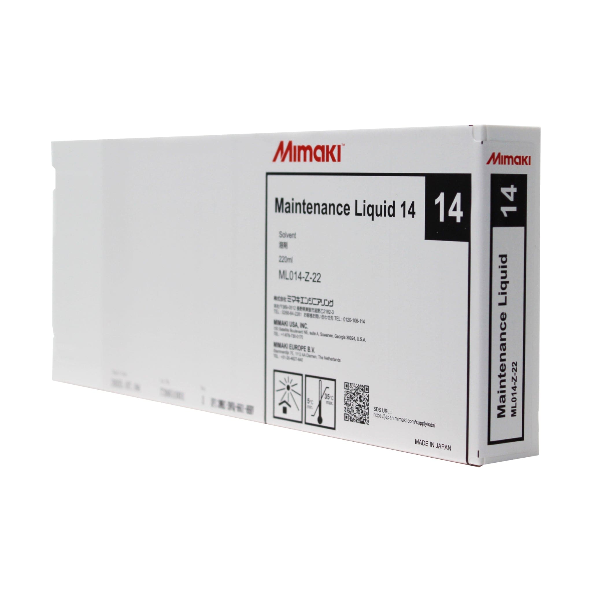プリンター・複合機 Mimaki Maintenance Liquid 14 ML014-Z-22 Mimaki Maintenance Liquid 14 220ml Cartridge | GPI Supplies