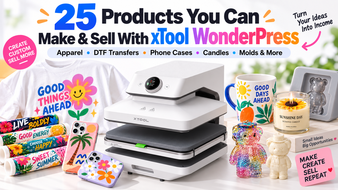 25 products you can make and sell with the xtool wonderpress guide