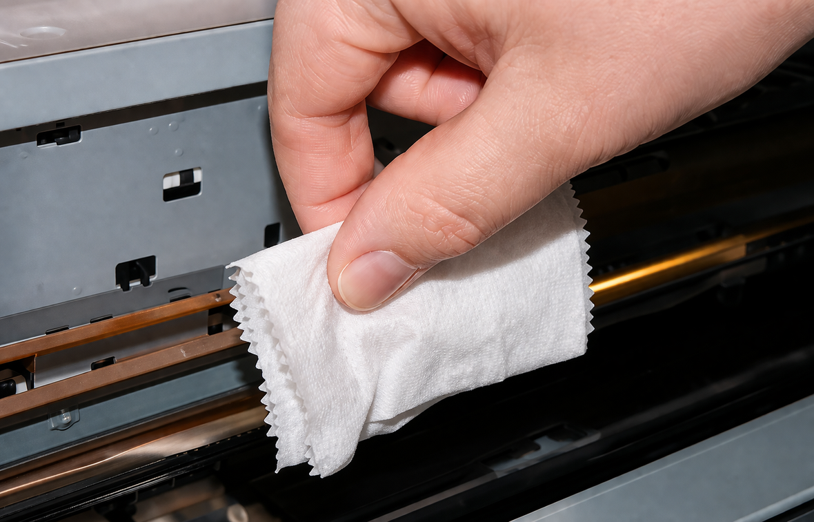 Cleaning the encoder strip on the Anajet Mpower