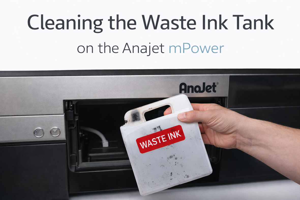 Cleaning the waste ink tank on the Anajet Mpower