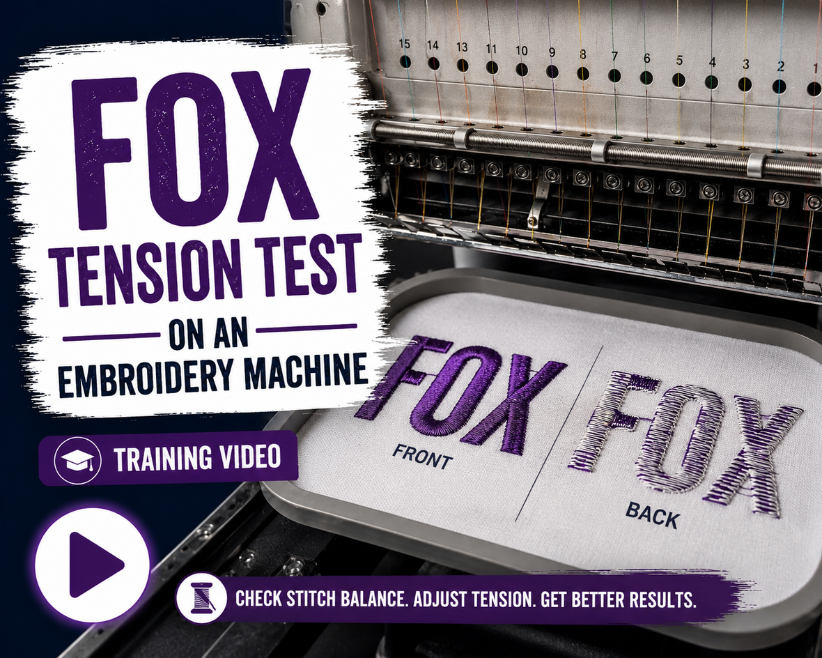FOX Tension Text On A Embroidery Machine