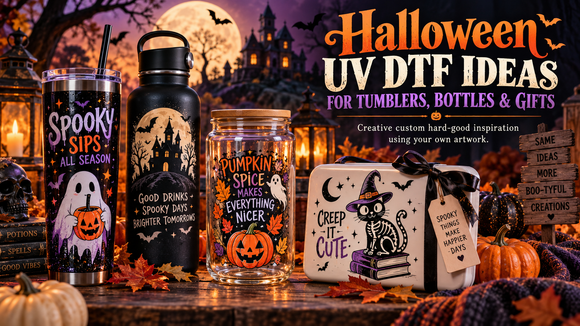 graphic of halloween uv dtf ideas for tumblers bottles and gifts