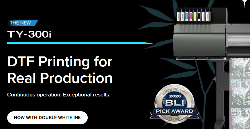 Roland TY-300 Wins BLI 2026 Pick Award for Outstanding Direct-to-Film Performance