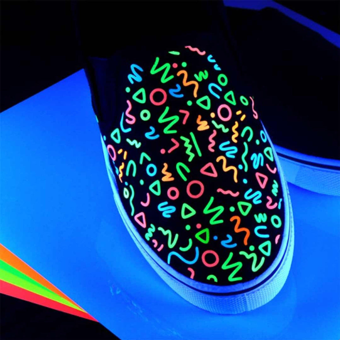 Glow in the dark vinyl on a shoe 