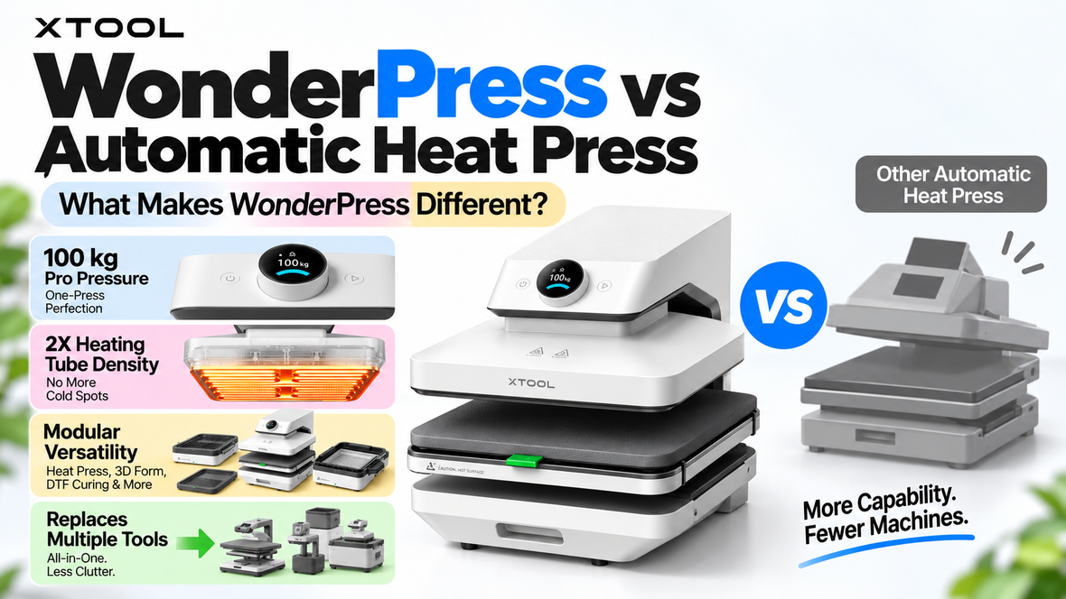 xTool Wonderpress vs automatic heat press guide