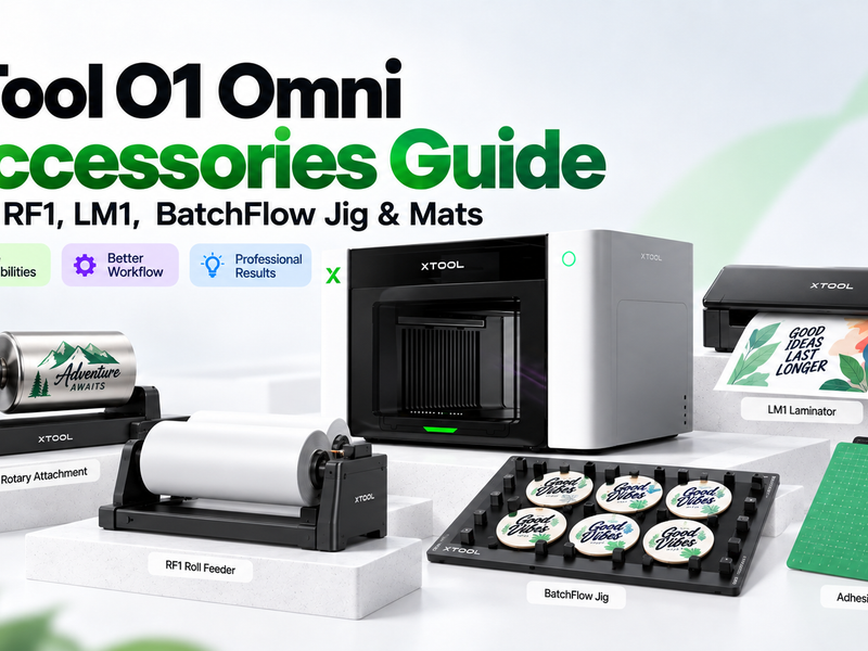 xTool O1 Omni Accessories Guide: OR1, RF1, LM1, BatchFlow Jig & Mats