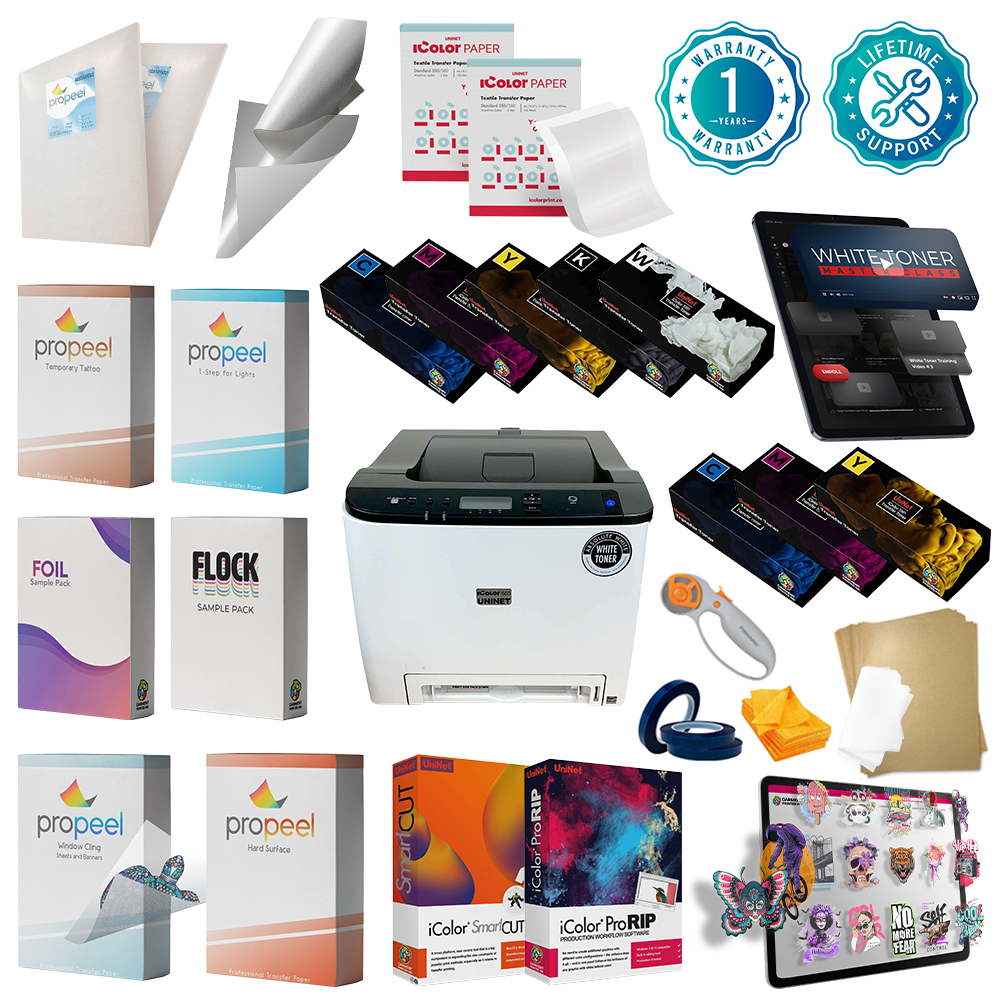 Uninet iColor® 560 White Toner Transfer Printer PRO Package (optional Heat Press)