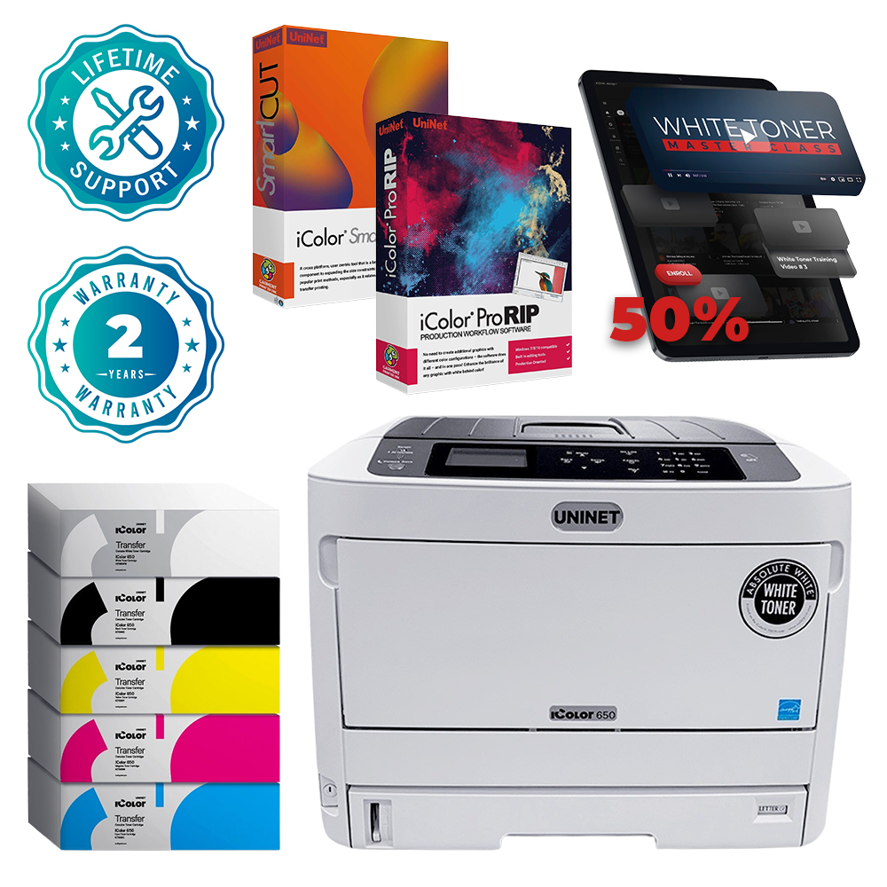 icolor 650 white toner transfer printer basic package