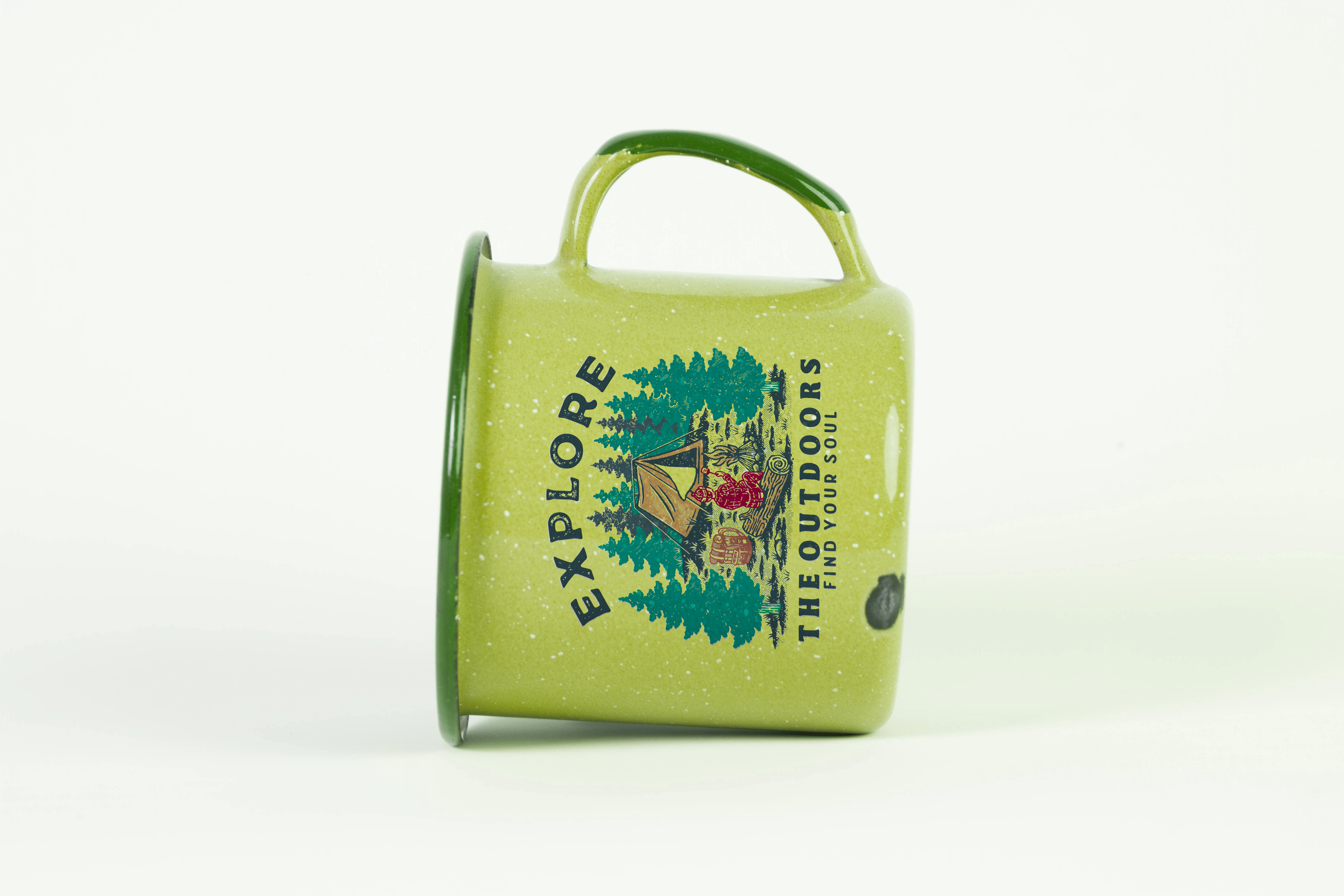 Enamel mug with UV-DTF transfer of the outdoors