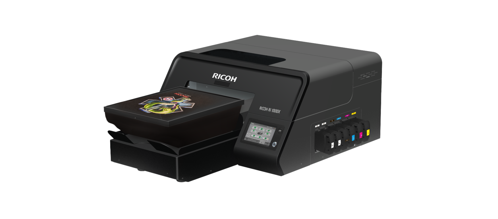 ricoh ri1000x direct to garment printer for t shirts side angle