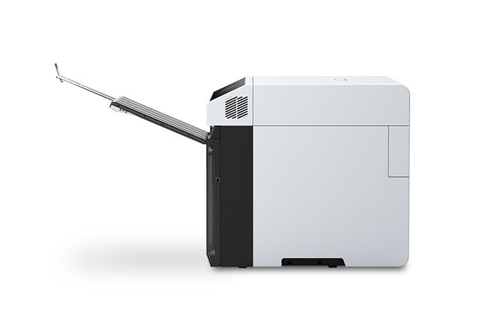 Epson SureLab D1070 side view with paper feeder open