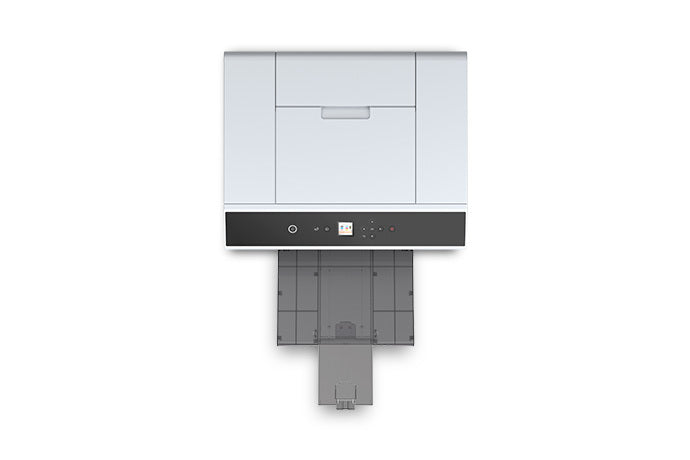 Epson SureLab D1070 top view with paper feeder open