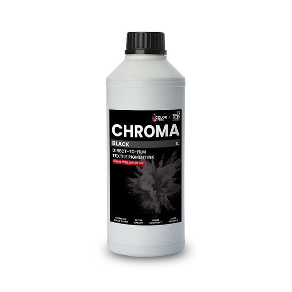 DTF Station DTF Ink Black 1L Color Prime DTF Ink - Chroma, White & Expanded Gamut