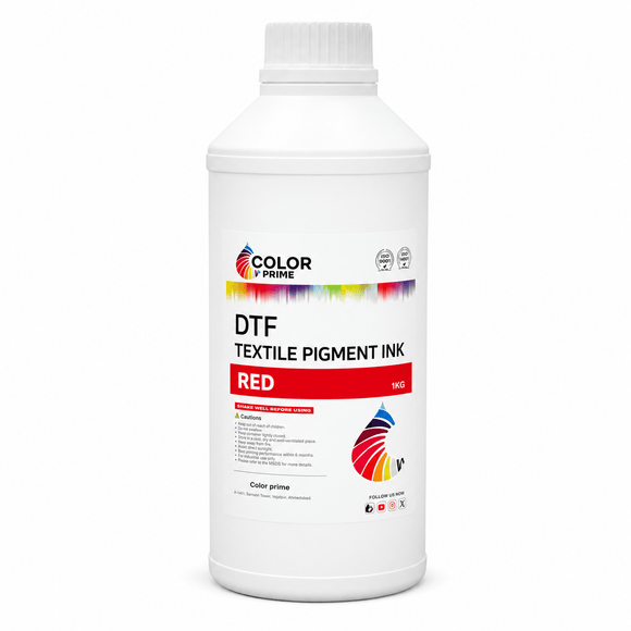 DTF Station DTF Ink Red 1L Color Prime DTF Ink - Chroma, White & Expanded Gamut