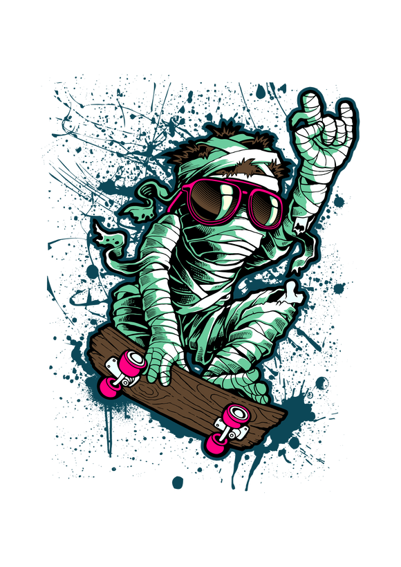 GPI Supplies Graphic Image MUMMY SKATEBOARD Design