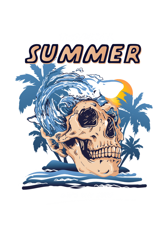 GPI Supplies Graphic Image TROPICAL SUMMER & SKULL Design