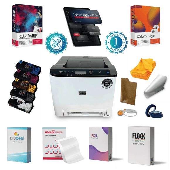 iColor Transfer Printer iColor 560 Pro Package Uninet iColor® 560 White Toner Transfer Printer PRO Package (optional Heat Press)