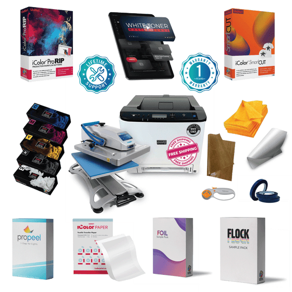 iColor Transfer Printer iColor 560 Pro w/Fusion Uninet iColor® 560 White Toner Transfer Printer PRO Package (optional Heat Press)