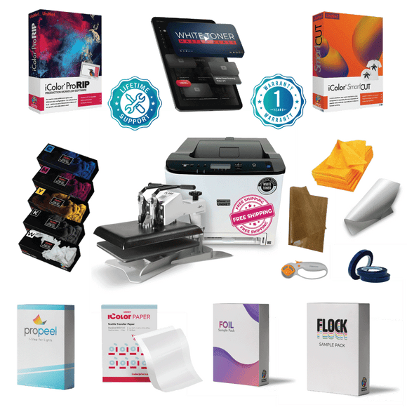 iColor Transfer Printer iColor 560 Pro w/Swinger Uninet iColor® 560 White Toner Transfer Printer PRO Package (optional Heat Press)