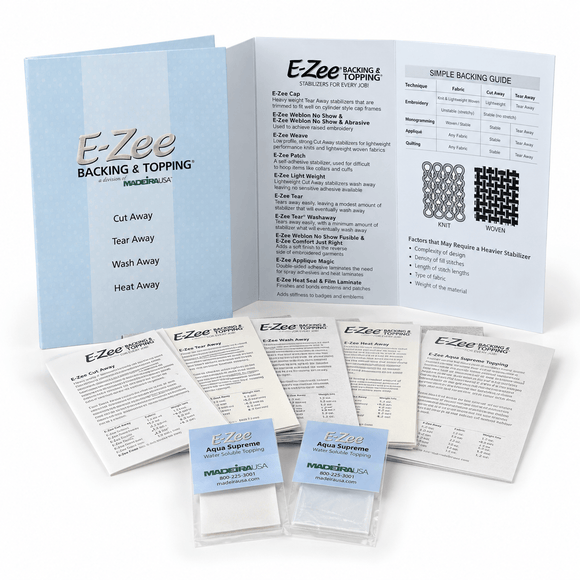 Madeira Embroidery Stabilizer Sample Pack Madeira E-Zee Backing & Topping Sample Pack