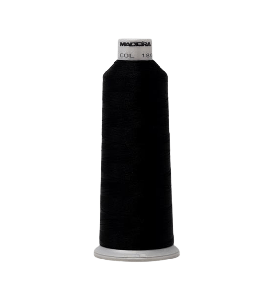 Madeira Thread Cone (5500 yd) Emerald Black 1800 #60 Weight Madeira Polyneon Thread