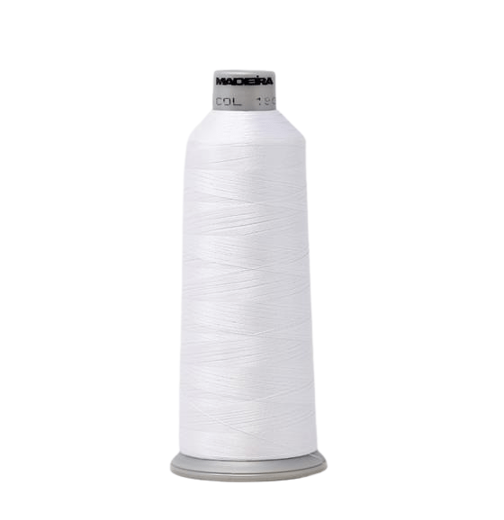Madeira Thread Cone (5500 yd) Super White 1801 #60 Weight Madeira Polyneon Thread