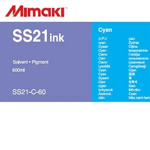 Mimaki Ink 600ml / Cyan Mimaki SS21 Eco-Solvent Ink