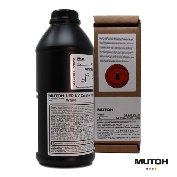 Mutoh Ink White - 1000ml Mutoh UVG5 UV-LED Ink for PJ2508UF