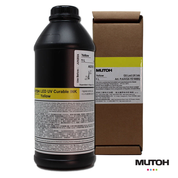 Mutoh Ink Yellow - 1000ml Mutoh UVG5 UV-LED Ink for PJ2508UF