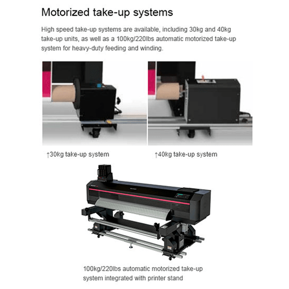 Mutoh UV Printer Heavy Duty Take-Up Unit | 220lbs Mutoh ValueJet 1638UH Mark II | Next-Gen UV-LED Hybrid Printer