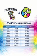Paper Boy Printing 6x6 Die Cut Stickers