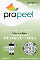 ProPeel DTF Film ProPeel Quick Press - 3 Second DTF Hot Peel Film | 24" & 32"