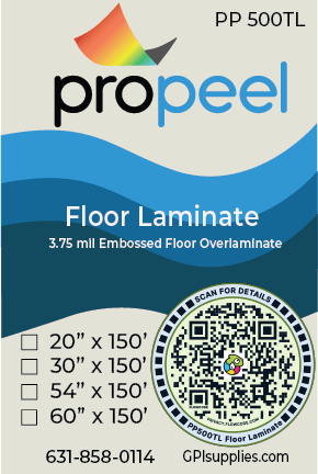 Propeel Media PP500TL ProPeel 3.75 mil FLOOR OVERLAMINATE Embossed Permanent Laminate