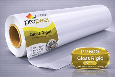 Propeel Media PP600 ProPeel 6 mil GLOSS White Semi-Rigid Removable Printable Vinyl