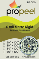 Propeel Media PP700 ProPeel 6 mil MATTE White Semi-Rigid Removable Printable Vinyl