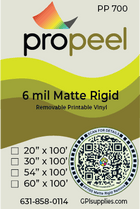 Propeel Media PP700 ProPeel 6 mil MATTE White Semi-Rigid Removable Printable Vinyl