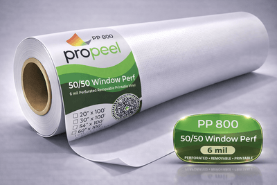Propeel Media PP800 ProPeel 6 mil 50/50 PERFORATED Removable Printable Window Vinyl