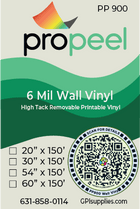 Propeel Media PP900 ProPeel 6 mil WALL White High Tack Removable Printable Vinyl