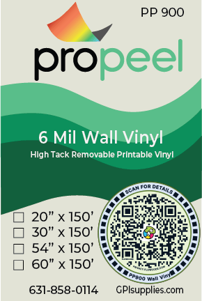 Propeel Media PP900 ProPeel 6 mil WALL White High Tack Removable Printable Vinyl