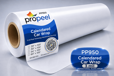 Propeel Media PP950 ProPeel 3 mil CAST VEHICLE WRAP "Float" Technology Gloss White Air Egress Printable Vinyl