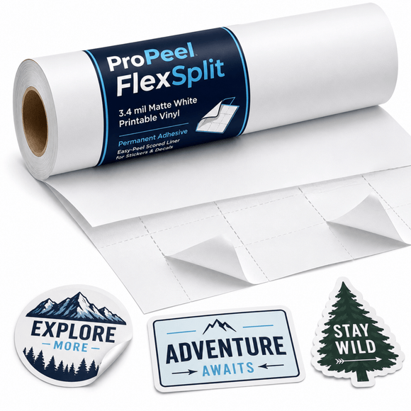 Propeel Media ProPeel FlexSplit 3.4 Mil Matte White Printable Vinyl