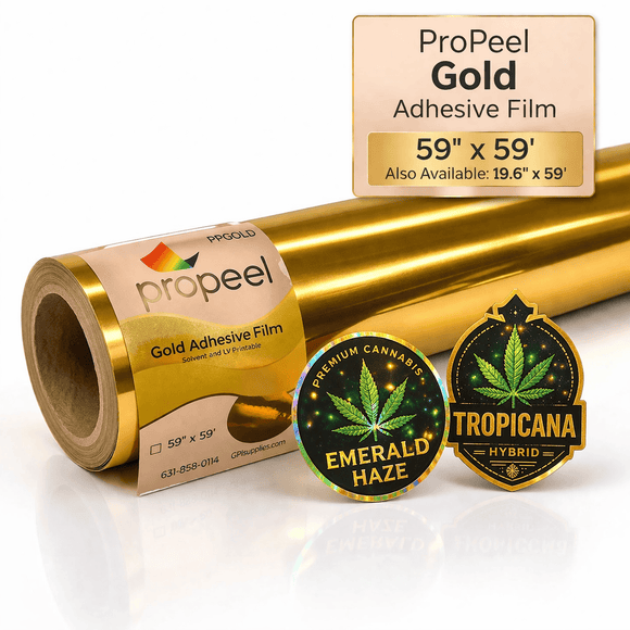 ProPeel Media ProPeel Gold Adhesive Backed Film (Solvent & UV Printable)