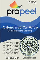 ProPeel PP100 ProPeel 2.4 mil  CALENDARED VEHICLE WRAP Gloss White Air Egress Printable Vinyl