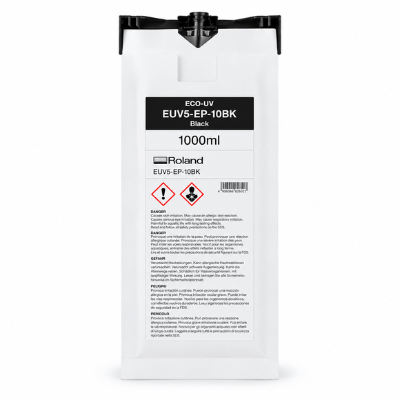 Roland Ink Black Roland Eco-UV5 EUV5 Ink 1000ml Pouch - EUV5-EP-10