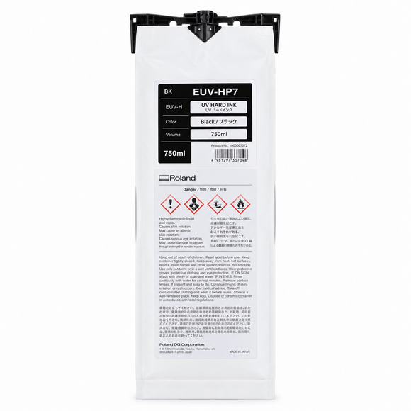 Roland Ink Black Roland EUV-H UV Hard Ink 750ml Pouch – EUV-HP7