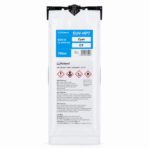 Roland Ink Cyan Roland EUV-H UV Hard Ink 750ml Pouch – EUV-HP7