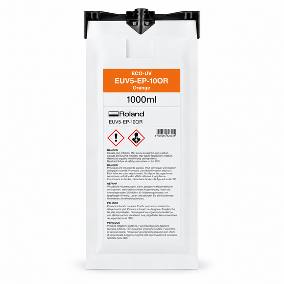 Roland Ink Orange Roland Eco-UV5 EUV5 Ink 1000ml Pouch - EUV5-EP-10