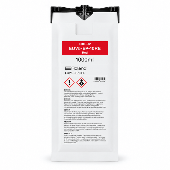 Roland Ink Red Roland Eco-UV5 EUV5 Ink 1000ml Pouch - EUV5-EP-10