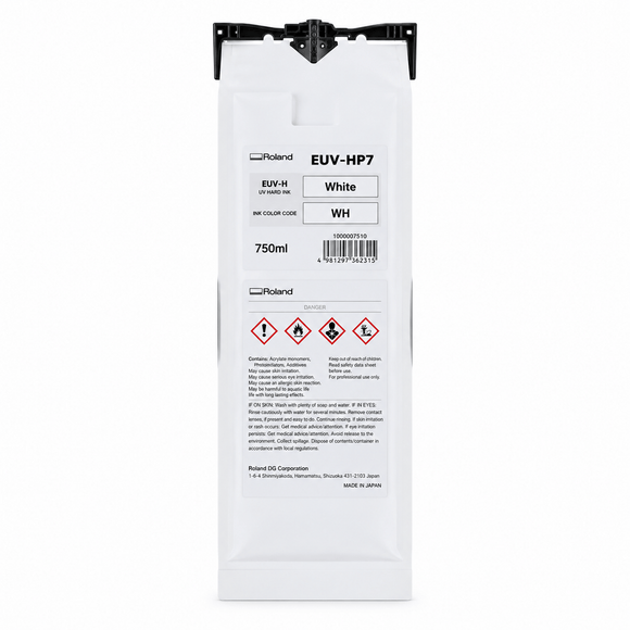 Roland Ink White Roland EUV-H UV Hard Ink 750ml Pouch – EUV-HP7