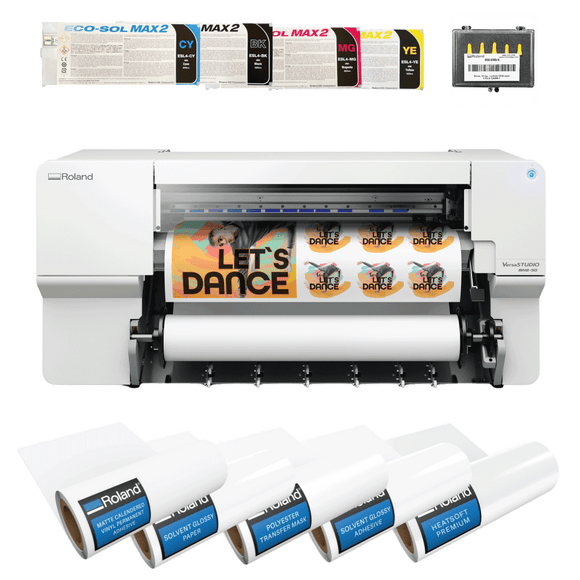 Roland Wide Format Printer Roland BN2-30 Eco-Solvent CMYK+W Printer & Cutter Media Bundle